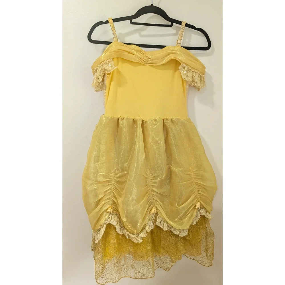 Disney Parks Belle Beauty and the Beast Costume Dress Yellow Gold Girls Large